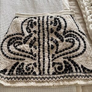 Anthropologie/maeve Black and Cream Mini Skirt